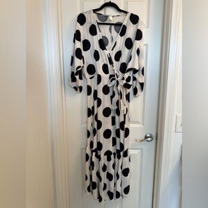 H&M Black Polka Dot Maxi Dress